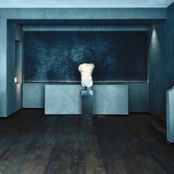 ClaudiCemento microcement BASE, light Grey,  installed by SOBO, www.bysobo.com. Commercial - Art Gallery