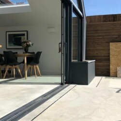 ClaudiCemento microcement on the floors installed by Lukasz - 07784989756. Outdoor patio