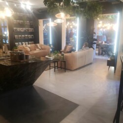 ClaudiCemento microcement on the floors installed by SOBO. Commercial - restaurant