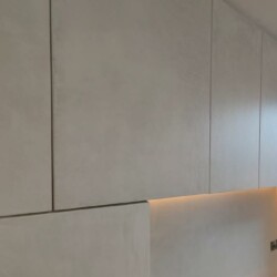 Microcement fine on kitchen doors. Furniture