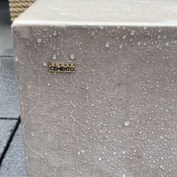 ClaudiCemento microcement on outdoor furniture, protected with our Protector DUR EPOXY. Outdoor furniture