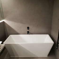 ClaudiCemento Microcement Fine matt finish, medium grey colour Bathroom